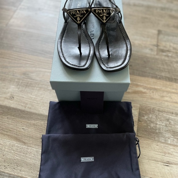 Prada Triangle Logo Sandals - Picture 4 of 9
